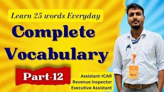 Complete English Vocabulary | Synonyms \u0026 Antonyms | Word Meaning | ASO CGL SI - PART - 12