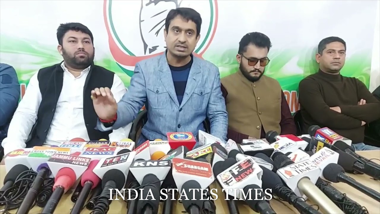 Jammu JKPYC President Uday Chib Press Conference At Congress Office Are ...