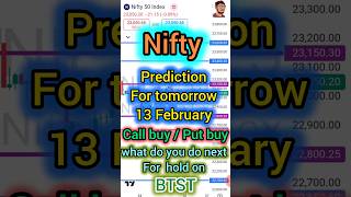 Nifty prediction for tomorrow | 13th February Thursday | intraday market analysis #nifty #intraday