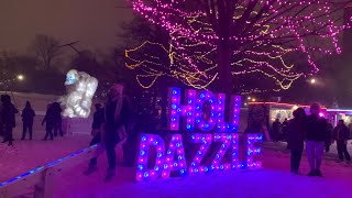 Snowy Night at Holidazzle 2022 in Downtown Minneapolis