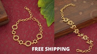 Micro Gold Plated Cz Chain Bracelets || 330 Free Shipping