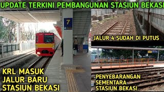 MELIHAT JALUR BARU STASIUN BEKASI || PENYEBRANGAN SEMENTARA || JALUR 4 SUDAH DI PUTUS