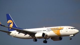 MIAT Mongolian Airlines Boeing 737-800 New Livery Landing at Narita