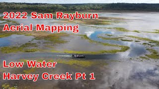 Rayburn 2022 Aerial Mapping at Low Water - Aerial footage Harvey Creek Part 1