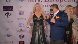 Contestant #10 Mrs. European Universe on the red carpet in Hollywood, CA