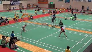 2015年IH バドミントン 女子 シングルス 準決勝 大家夏稀（金沢向陽 石川）vs 齋藤栞（埼玉栄）①