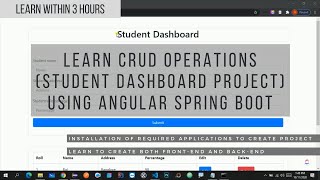 CRUD operation using Angular and Spring Boot including installations
