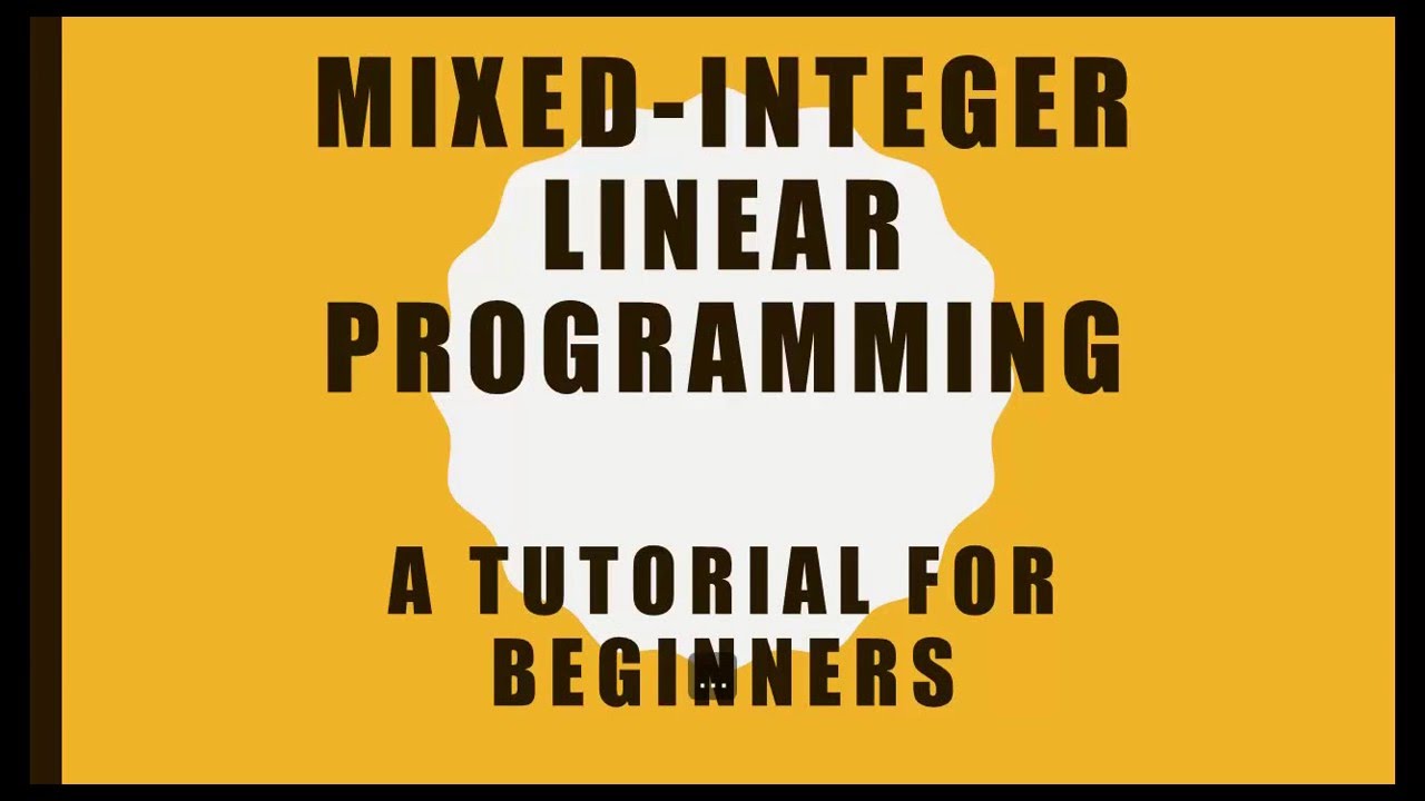 Mixed-Integer Linear Programming - A MATLAB - YouTube