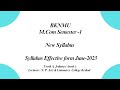 #bknmu | M.com Sem-1 Syllabus || M.com Sem-1 New Syllabus Effective From 2023 || M.com_Sem_1|| BKNMU