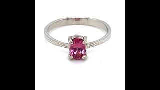 Red Mahenge Spinel .87ct Solid 14K White Gold Ring