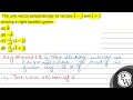 The unit vector perpendicular to vectors \( \hat{i}-\hat{j} \) and \( \hat{i}+\hat{j} \) forming...