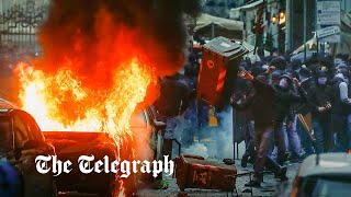 Violent clashes between Napoli and Frankfurt football fans