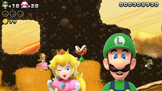 peach and luigi New Super Luigi U Deluxe - 2 Player #shorts video Full HD Gameplay