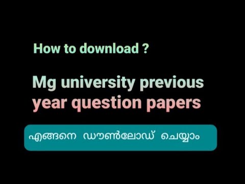 Mg University Previous Year Question Papers Bba/b.com/ba/ma/m.com And ...