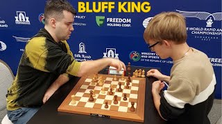 Bluffing in Blitz - GM Ian Nepomniachtchi v GM Denis Lazavik | World Blitz 2023