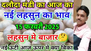 दलौदा मंडी नई ऊटी लहसुन का भाव 15 फरवरी 2025 |new ooty garlic rate today daloda