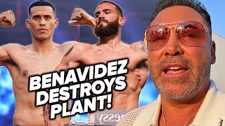 OSCAR DE LA HOYA SAYS DAVID BENAVIDEZ WILL DESTROY CALEB PLANT; REACTS TO FIGHT BEING MADE!