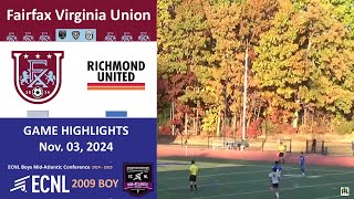 ECNL 2009 Boy FVU vs Richmond 20241103