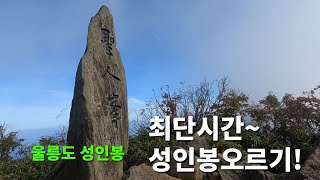 울릉도성인봉,가장짧고험한안평전코스,해발400m부터시작단시간에오를수있다?