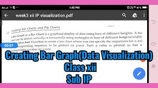 Creating Bar Graph(Data Visualization) Class xii Sub IP