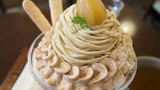 和栗モンブランパフェの作り方（材料ねんど） How to make Mont Blanc Parfait