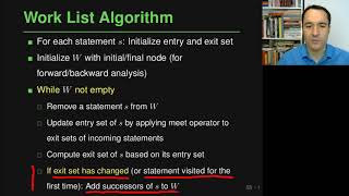 Lecture "Data Flow Analysis (Part 4, Solving)" of "Program Analysis"