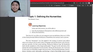 (Art Appreciation) Topic 1: Defining the Humanities