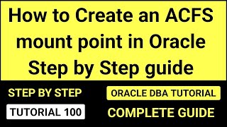 How to Create an ACFS Mount Point in Oracle: Step-by-Step Guide