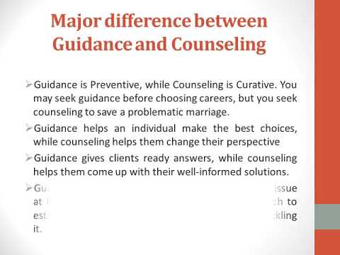 Comparison/Difference Between Guidance And Counseling - YouTube