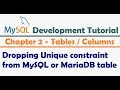Dropping Unique Constraint from MySQL table | MySQL Developer Tutorial | MySQL Tutorial