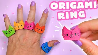 Origami Paper Cat Ring - How to make paper ring