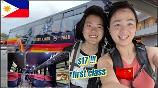 First-Class for $17?! Chinese Girls’ First Bus Trip from Manila to Baguio! 🇵🇭🇨🇳