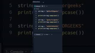 Swapcase() Method in python strings #shorts