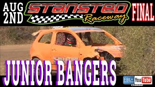 Stansted Raceway. Stock Car. Full Contact Banger Racing. August 2ND 2020. Junior Bangers. FINAL