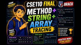 CSE110 Final || Method + String + Array Tracing || BRACU