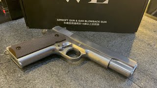 WE Airsoft 1911 Full Metal Classic Silver Type A review and shooting test