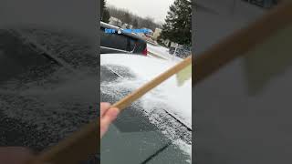 Snow dusting slow motion #gardenstate #snow #automobile #shortsfeed #vhfuhf