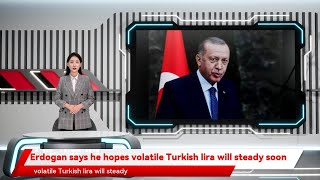 Erdogan says he hopes volatile Turkish lira will steady soon