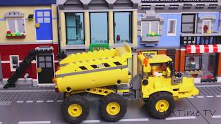 LEGO Cars transformer police car and dump truck bank robbery video for kids