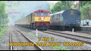 [7 in 1] One Golden Day with Konkan Railway Trains : Tejas + Rajdhani + Janshatabdi + Sampark Kranti