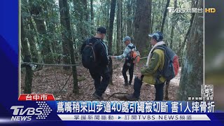 鳶嘴稍來山步道40處引繩被切斷 害1人摔骨折｜TVBS新聞