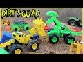 ⚡MONSTER JAM ⚡ Dirt Squad Digz Trucks - Roland - Scoops with Grave Digger Pretend Play with Dad