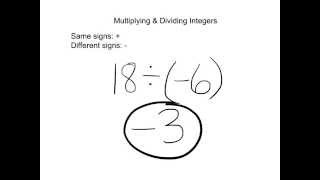 18/(-6) = -3 Multiplying \u0026 dividing integers #5