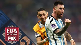 Lionel Messi and Argentina celebrate after winning the 2022 FIFA World Cup final | FOX Soccer