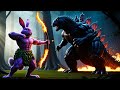 Heroic Massive Muscle Rabbit Saves Villagers from Giant Godzilla Beast – Unbelievable Battle!