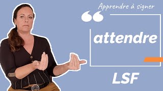 Signer ATTENDRE en LSF (langue des signes française). Apprendre la LSF par configuration