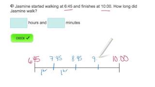 AdaptedMind Math - Elapsed Time in Quarter Hours, Question #6