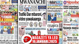 Magazeti ya leo,16/01/25,TRAFIKI DAR MBARONI VIDEO YAWAKAANGA,FADLU ATOA SIRI SIMBA ,YANGA WAARAB..