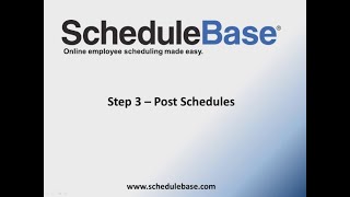 Step 3 Post Schedules