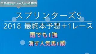 【競馬予想】 スプリンターズS  2018 本予想 サフラン賞